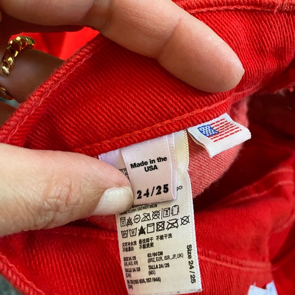 American Apparel High Waist Hot Red Short - Picture 4 of 5